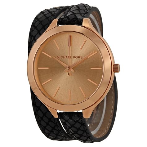 michael kors mk-2322 watch|Michael Kors Slim Runway Rose Dial Black Embossed Leather .